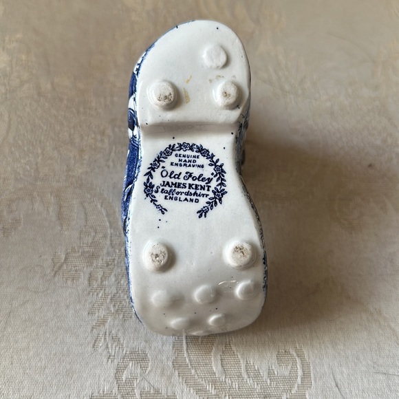 Old Foley James Kent Staffordshire England Delft blue porcelain shoe, boot 1950s - Picture 7 of 10